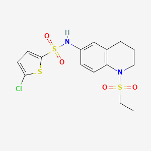 molecular formula C15H17ClN2O4S3 B6495817 5-chloro-N-[1-(ethanesulfonyl)-1,2,3,4-tetrahydroquinolin-6-yl]thiophene-2-sulfonamide CAS No. 941944-84-9