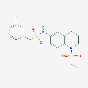 molecular formula C18H21ClN2O4S2 B6495820 1-(3-chlorophenyl)-N-[1-(ethanesulfonyl)-1,2,3,4-tetrahydroquinolin-6-yl]methanesulfonamide CAS No. 941944-86-1