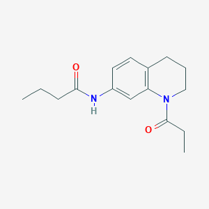 molecular formula C16H22N2O2 B6495822 N-(1-propanoyl-1,2,3,4-tetrahydroquinolin-7-yl)butanamide CAS No. 955790-27-9