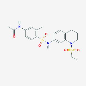 molecular formula C20H25N3O5S2 B6495858 N-(4-{[1-(ethanesulfonyl)-1,2,3,4-tetrahydroquinolin-7-yl]sulfamoyl}-3-methylphenyl)acetamide CAS No. 941900-89-6