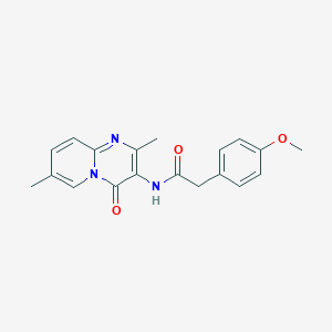 molecular formula C19H19N3O3 B6495867 N-{2,7-dimethyl-4-oxo-4H-pyrido[1,2-a]pyrimidin-3-yl}-2-(4-methoxyphenyl)acetamide CAS No. 942001-40-3