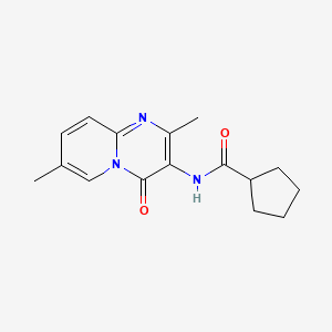 molecular formula C16H19N3O2 B6495876 N-{2,7-dimethyl-4-oxo-4H-pyrido[1,2-a]pyrimidin-3-yl}cyclopentanecarboxamide CAS No. 941876-28-4