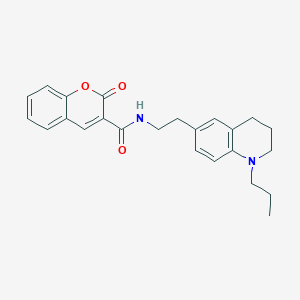 molecular formula C24H26N2O3 B6495978 2-oxo-N-[2-(1-propyl-1,2,3,4-tetrahydroquinolin-6-yl)ethyl]-2H-chromene-3-carboxamide CAS No. 955527-86-3
