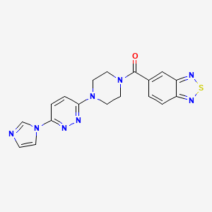 molecular formula C18H16N8OS B6495993 5-{4-[6-(1H-imidazol-1-yl)pyridazin-3-yl]piperazine-1-carbonyl}-2,1,3-benzothiadiazole CAS No. 1351604-71-1
