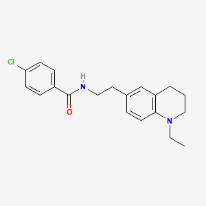 molecular formula C20H23ClN2O B6495998 4-chloro-N-[2-(1-ethyl-1,2,3,4-tetrahydroquinolin-6-yl)ethyl]benzamide CAS No. 955791-52-3