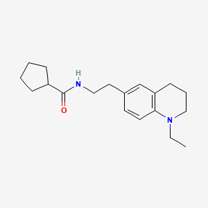 molecular formula C19H28N2O B6496004 N-[2-(1-ethyl-1,2,3,4-tetrahydroquinolin-6-yl)ethyl]cyclopentanecarboxamide CAS No. 955791-76-1