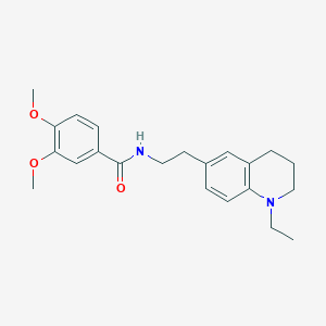 molecular formula C22H28N2O3 B6496013 N-[2-(1-ethyl-1,2,3,4-tetrahydroquinolin-6-yl)ethyl]-3,4-dimethoxybenzamide CAS No. 955792-25-3