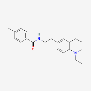 molecular formula C21H26N2O B6496014 N-[2-(1-ethyl-1,2,3,4-tetrahydroquinolin-6-yl)ethyl]-4-methylbenzamide CAS No. 955593-84-7