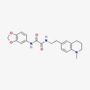 molecular formula C21H23N3O4 B6496021 N-(2H-1,3-benzodioxol-5-yl)-N'-[2-(1-methyl-1,2,3,4-tetrahydroquinolin-6-yl)ethyl]ethanediamide CAS No. 946209-23-0