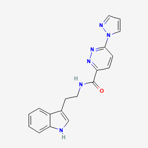 molecular formula C18H16N6O B6496038 N-[2-(1H-indol-3-yl)ethyl]-6-(1H-pyrazol-1-yl)pyridazine-3-carboxamide CAS No. 1351595-31-7