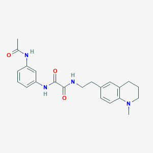 molecular formula C22H26N4O3 B6496055 N'-(3-acetamidophenyl)-N-[2-(1-methyl-1,2,3,4-tetrahydroquinolin-6-yl)ethyl]ethanediamide CAS No. 946312-44-3