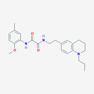molecular formula C24H31N3O3 B6496060 N'-(2-methoxy-5-methylphenyl)-N-[2-(1-propyl-1,2,3,4-tetrahydroquinolin-6-yl)ethyl]ethanediamide CAS No. 955793-09-6