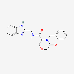 molecular formula C20H20N4O3 B6496071 N-[(1H-1,3-benzodiazol-2-yl)methyl]-4-benzyl-5-oxomorpholine-3-carboxamide CAS No. 1351587-26-2