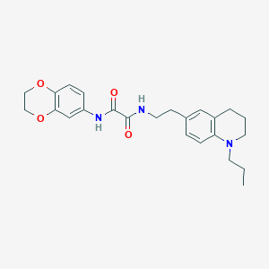 molecular formula C24H29N3O4 B6496072 N'-(2,3-dihydro-1,4-benzodioxin-6-yl)-N-[2-(1-propyl-1,2,3,4-tetrahydroquinolin-6-yl)ethyl]ethanediamide CAS No. 955529-08-5