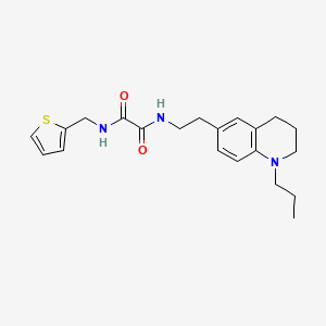 molecular formula C21H27N3O2S B6496074 N'-[2-(1-propyl-1,2,3,4-tetrahydroquinolin-6-yl)ethyl]-N-[(thiophen-2-yl)methyl]ethanediamide CAS No. 955529-14-3