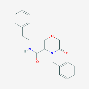 molecular formula C20H22N2O3 B6496078 4-benzyl-5-oxo-N-(2-phenylethyl)morpholine-3-carboxamide CAS No. 1351582-10-9