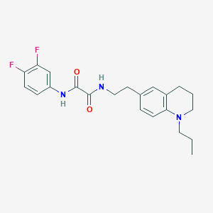 molecular formula C22H25F2N3O2 B6496079 N'-(3,4-difluorophenyl)-N-[2-(1-propyl-1,2,3,4-tetrahydroquinolin-6-yl)ethyl]ethanediamide CAS No. 955594-61-3