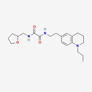 molecular formula C21H31N3O3 B6496087 N-[(oxolan-2-yl)methyl]-N'-[2-(1-propyl-1,2,3,4-tetrahydroquinolin-6-yl)ethyl]ethanediamide CAS No. 955529-29-0