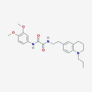 molecular formula C24H31N3O4 B6496097 N'-(3,4-dimethoxyphenyl)-N-[2-(1-propyl-1,2,3,4-tetrahydroquinolin-6-yl)ethyl]ethanediamide CAS No. 955793-53-0