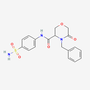 4-benzyl-5-oxo-N-(4-sulfamoylphenyl)morpholine-3-carboxamide