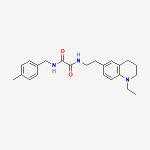 molecular formula C23H29N3O2 B6496118 N-[2-(1-ethyl-1,2,3,4-tetrahydroquinolin-6-yl)ethyl]-N'-[(4-methylphenyl)methyl]ethanediamide CAS No. 955530-74-2