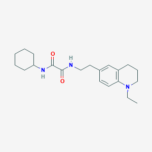 molecular formula C21H31N3O2 B6496137 N'-cyclohexyl-N-[2-(1-ethyl-1,2,3,4-tetrahydroquinolin-6-yl)ethyl]ethanediamide CAS No. 955530-90-2