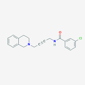 molecular formula C20H19ClN2O B6496142 3-chloro-N-[4-(1,2,3,4-tetrahydroisoquinolin-2-yl)but-2-yn-1-yl]benzamide CAS No. 1351631-40-7