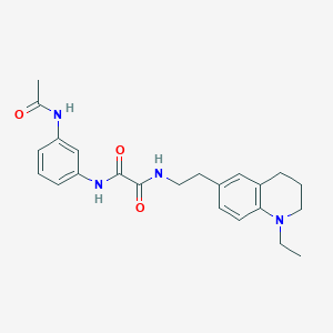 molecular formula C23H28N4O3 B6496177 N'-(3-acetamidophenyl)-N-[2-(1-ethyl-1,2,3,4-tetrahydroquinolin-6-yl)ethyl]ethanediamide CAS No. 955610-97-6