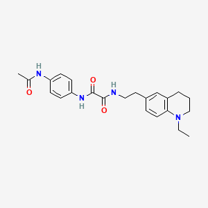 molecular formula C23H28N4O3 B6496181 N'-(4-acetamidophenyl)-N-[2-(1-ethyl-1,2,3,4-tetrahydroquinolin-6-yl)ethyl]ethanediamide CAS No. 955775-48-1