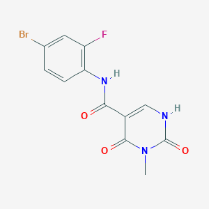 molecular formula C12H9BrFN3O3 B6496189 N-(4-bromo-2-fluorophenyl)-3-methyl-2,4-dioxo-1,2,3,4-tetrahydropyrimidine-5-carboxamide CAS No. 1351662-18-4