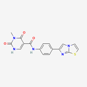 molecular formula C17H13N5O3S B6496207 N-(4-{imidazo[2,1-b][1,3]thiazol-6-yl}phenyl)-3-methyl-2,4-dioxo-1,2,3,4-tetrahydropyrimidine-5-carboxamide CAS No. 1351591-09-7