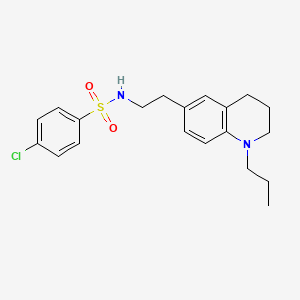 molecular formula C20H25ClN2O2S B6496219 4-chloro-N-[2-(1-propyl-1,2,3,4-tetrahydroquinolin-6-yl)ethyl]benzene-1-sulfonamide CAS No. 955777-45-4