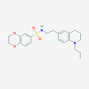 molecular formula C22H28N2O4S B6496224 N-[2-(1-propyl-1,2,3,4-tetrahydroquinolin-6-yl)ethyl]-2,3-dihydro-1,4-benzodioxine-6-sulfonamide CAS No. 955613-07-7