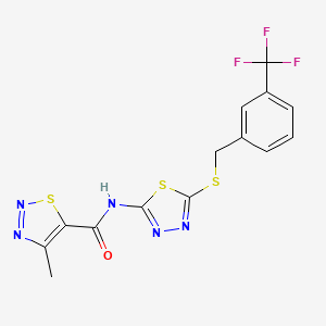 4-methyl-N-[5-({[3-(trifluoromethyl)phenyl]methyl}sulfanyl)-1,3,4-thiadiazol-2-yl]-1,2,3-thiadiazole-5-carboxamide