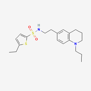 molecular formula C20H28N2O2S2 B6496232 5-ethyl-N-[2-(1-propyl-1,2,3,4-tetrahydroquinolin-6-yl)ethyl]thiophene-2-sulfonamide CAS No. 955533-60-5