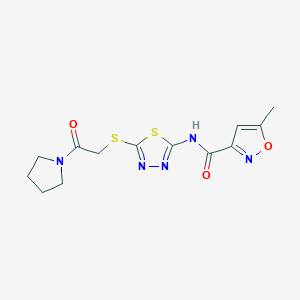 molecular formula C13H15N5O3S2 B6496238 5-methyl-N-(5-{[2-oxo-2-(pyrrolidin-1-yl)ethyl]sulfanyl}-1,3,4-thiadiazol-2-yl)-1,2-oxazole-3-carboxamide CAS No. 1351659-56-7