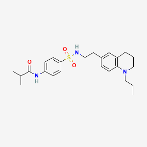 molecular formula C24H33N3O3S B6496239 2-methyl-N-(4-{[2-(1-propyl-1,2,3,4-tetrahydroquinolin-6-yl)ethyl]sulfamoyl}phenyl)propanamide CAS No. 955778-11-7
