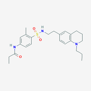 molecular formula C24H33N3O3S B6496243 N-(3-methyl-4-{[2-(1-propyl-1,2,3,4-tetrahydroquinolin-6-yl)ethyl]sulfamoyl}phenyl)propanamide CAS No. 955778-17-3