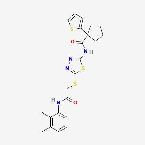 molecular formula C22H24N4O2S3 B6496252 N-[5-({[(2,3-dimethylphenyl)carbamoyl]methyl}sulfanyl)-1,3,4-thiadiazol-2-yl]-1-(thiophen-2-yl)cyclopentane-1-carboxamide CAS No. 1351644-22-8