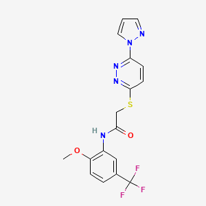N-[2-methoxy-5-(trifluoromethyl)phenyl]-2-{[6-(1H-pyrazol-1-yl)pyridazin-3-yl]sulfanyl}acetamide