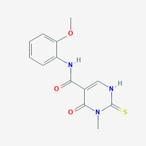 molecular formula C13H13N3O3S B6496284 N-(2-methoxyphenyl)-3-methyl-4-oxo-2-sulfanylidene-1,2,3,4-tetrahydropyrimidine-5-carboxamide CAS No. 1351610-81-5