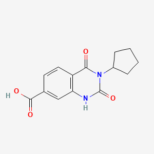 molecular formula C14H14N2O4 B6496306 3-cyclopentyl-N-[(furan-2-yl)methyl]-2,4-dioxo-1,2,3,4-tetrahydroquinazoline-7-carboxamide CAS No. 1283409-70-0