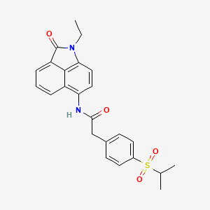 N-{2-ethyl-3-oxo-2-azatricyclo[6.3.1.0^{4,12}]dodeca-1(11),4,6,8(12),9-pentaen-9-yl}-2-[4-(propane-2-sulfonyl)phenyl]acetamide