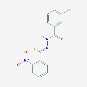 molecular formula C14H10BrN3O3 B6496328 3-bromo-N'-[(1E)-(2-nitrophenyl)methylidene]benzohydrazide CAS No. 316136-46-6