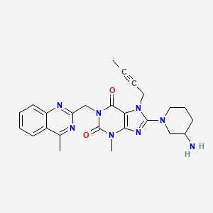 B6496335 8-(3-aminopiperidin-1-yl)-7-(but-2-yn-1-yl)-3-methyl-1-[(4-methylquinazolin-2-yl)methyl]-2,3,6,7-tetrahydro-1H-purine-2,6-dione CAS No. 1383917-84-7