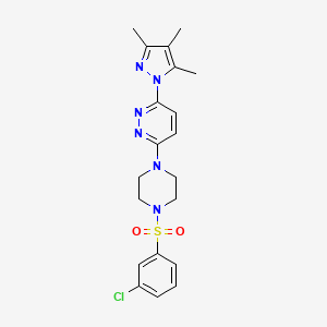 molecular formula C20H23ClN6O2S B6496361 3-[4-(3-chlorobenzenesulfonyl)piperazin-1-yl]-6-(3,4,5-trimethyl-1H-pyrazol-1-yl)pyridazine CAS No. 1013820-80-8