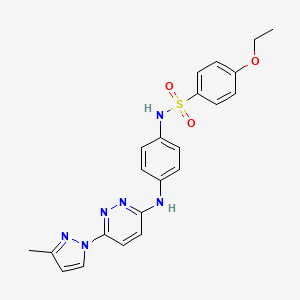 molecular formula C22H22N6O3S B6496371 4-ethoxy-N-(4-{[6-(3-methyl-1H-pyrazol-1-yl)pyridazin-3-yl]amino}phenyl)benzene-1-sulfonamide CAS No. 1013749-44-4