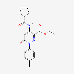 ethyl 4-cyclopentaneamido-1-(4-methylphenyl)-6-oxo-1,6-dihydropyridazine-3-carboxylate