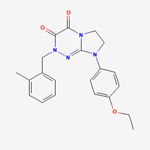 molecular formula C21H22N4O3 B6496390 8-(4-ethoxyphenyl)-2-[(2-methylphenyl)methyl]-2H,3H,4H,6H,7H,8H-imidazo[2,1-c][1,2,4]triazine-3,4-dione CAS No. 941936-38-5