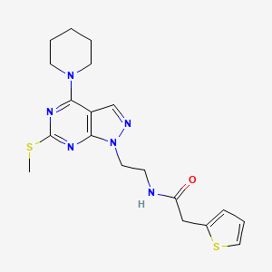 molecular formula C19H24N6OS2 B6496415 N-{2-[6-(methylsulfanyl)-4-(piperidin-1-yl)-1H-pyrazolo[3,4-d]pyrimidin-1-yl]ethyl}-2-(thiophen-2-yl)acetamide CAS No. 941948-51-2